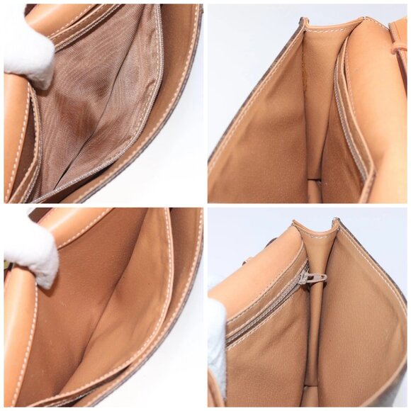 CELINE Macadam Canvas Shoulder Bag PVC Leather Brown Gold Auth BD908 - Picture 16 of 16